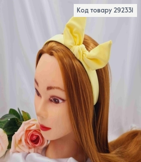 Обруч пластик в ткани "Солоха", Желтого цвета, 2,5см, ручная работа, Украина. 292331 фото