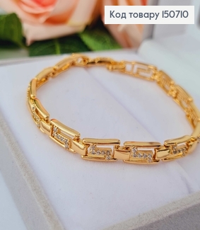 Браслет с прямоугольными элементами, с камешками, шир. 0,5см, длина 17+2,5см Xuping 18K 150710 фото