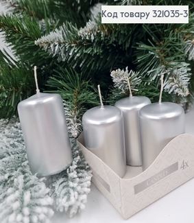 Набор свечей СЕРЕБРЯНЫХ  BISPOL, 4 шт ,40/60мм, 7 год. горения 321035-3 фото