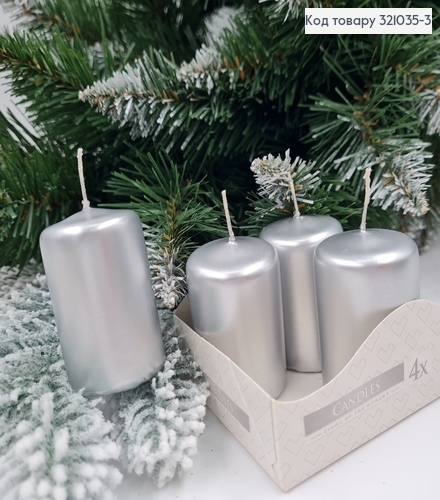 Набор свечей СЕРЕБРЯНЫХ  BISPOL, 4 шт ,40/60мм, 7 год. горения 321035-3 фото 1