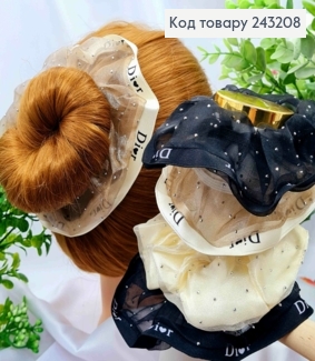 Резинка ДИОР со Стразами из органзы, 13см, Цвета в ассортименте 243208 фото