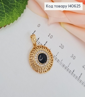 Кулон Версаче с чорной вставкой, 1,5*1,5см, Xuping 18K 140625 фото