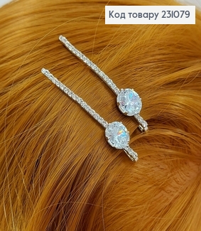 Заколка невидимка металл серебряная 6 см  коло 2 шт / уп. 231079 фото