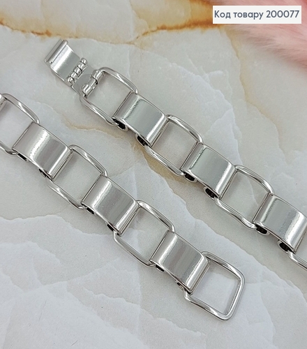 Браслет Квадратики родирований 20 см   Xuping 200077 фото 1