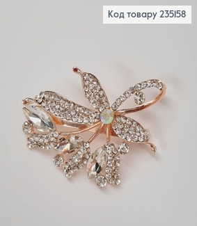 Брошка металл Цветочек 5,5*4 см. 235158 фото