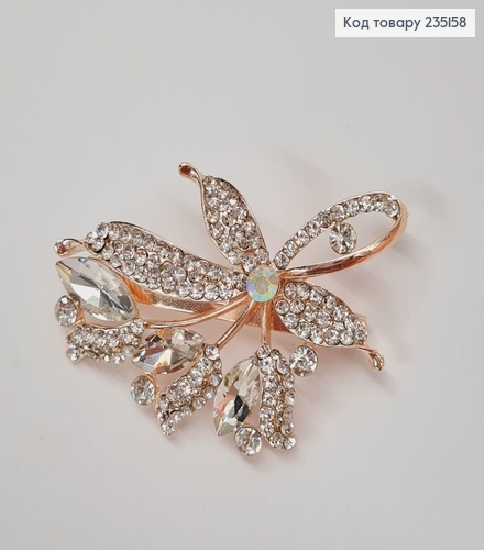 Брошка металл Цветочек 5,5*4 см. 235158 фото 1