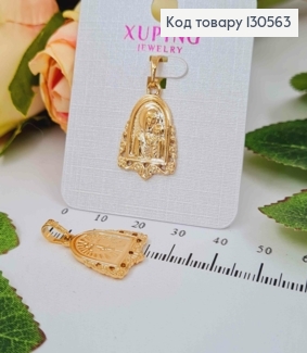 Иконка Божья Матерь с Иисусом, с ажуром, 2*1,5см, Xuping 18К 130563 фото