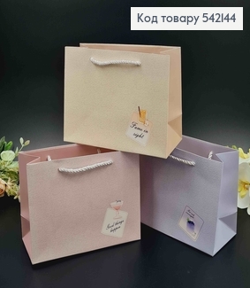 Пакет бумажный "Коктейль" 19,5*14,5*8,5 см в ассорт. 542144 фото