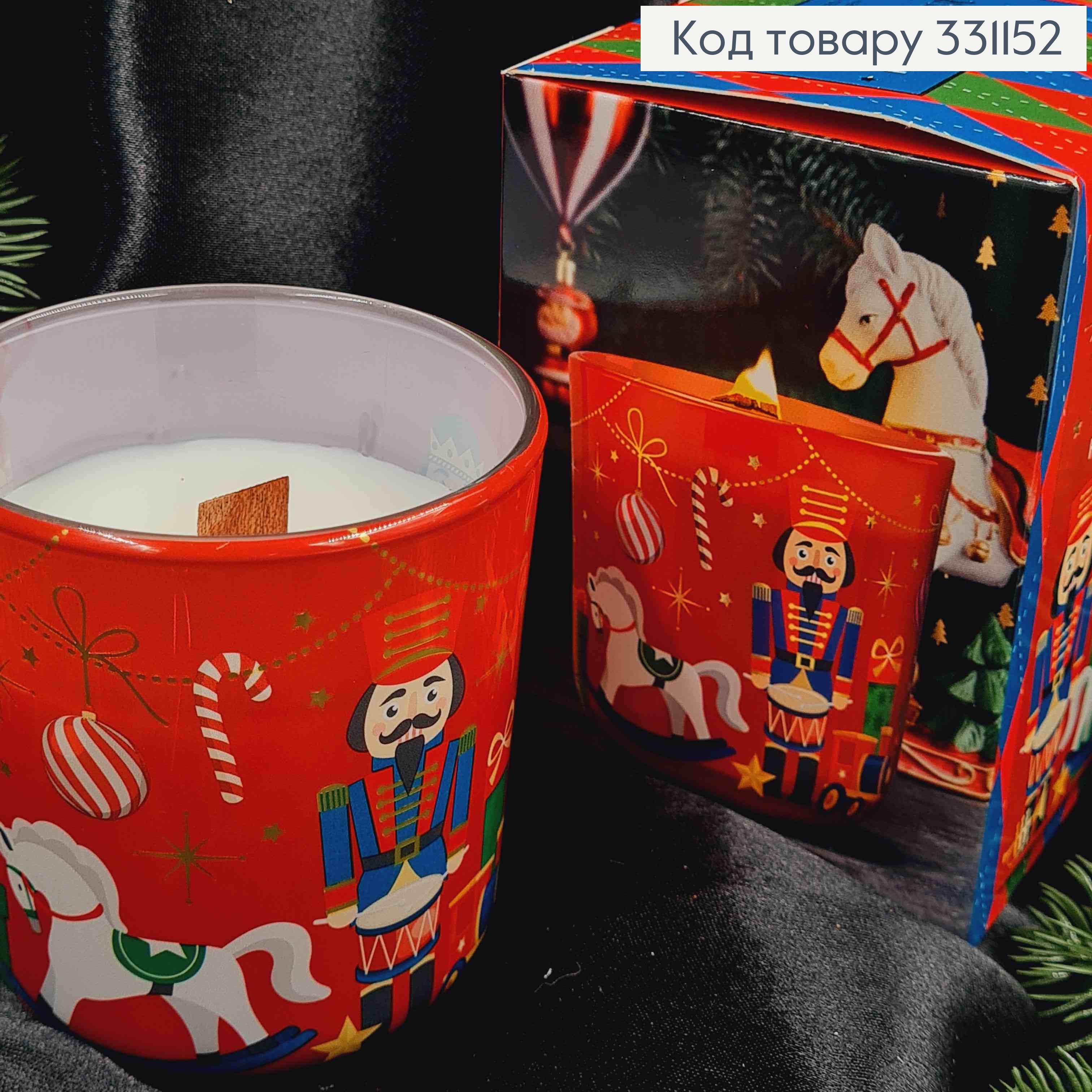 Аромасвечка cоевая, стакан ''FAIRY-TALE'', The Nutcracker, (дерев.гнит), 150г/ 35час., BARTEK, Poland 331152 фото 1