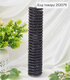 Резинка пружинка 5,5см, чорна глянцева  252079 фото