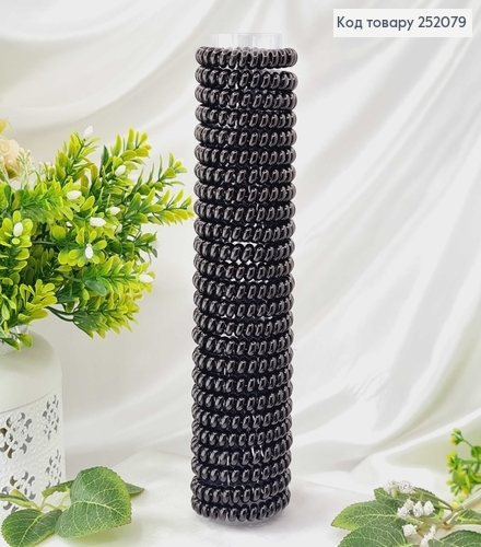 Резинка пружинка 5,5см, чорна глянцева  252079 фото 1