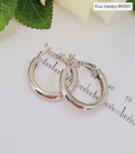 Серьги  кольца 2,5см  родированы Xuping 180565 фото 1