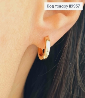 Серьги кольца "Классические", ширина 2,5мм, диаметр 1,2см, Xuping 18К. 119937 фото