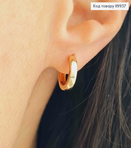 Серьги кольца "Классические", ширина 2,5мм, диаметр 1,2см, Xuping 18К. 119937 фото 1