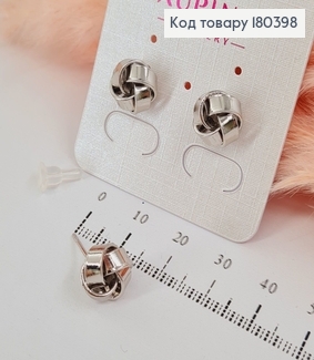 Серьги гвозди узелок 1,2 см родованное  Xuping 180398 фото