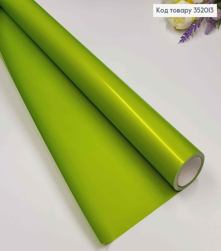 Плівка двостороння "Бархат перламутр" матова, колір САЛАТОВИЙ, рулон 68см*8м,щільна 70мкр 352013 фото 1