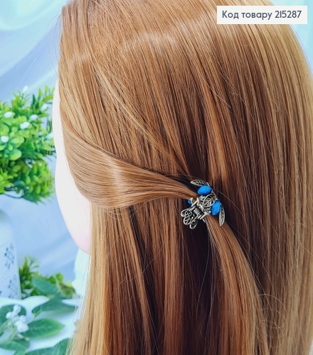 Краб метал бронза, 2,5см, листочки з камінцями кольори в асорт.  215287 фото 3