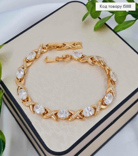 Браслет с Блестящими камешками, дл. 17+2см, Xuping 18K 151118 фото 1