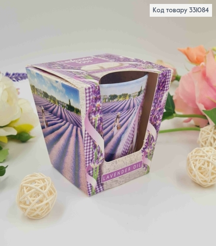 Аромасвечка стакан Lavender kiss/LAVENDER OIL, 115г/30год. горение, Польша 331084 фото 1