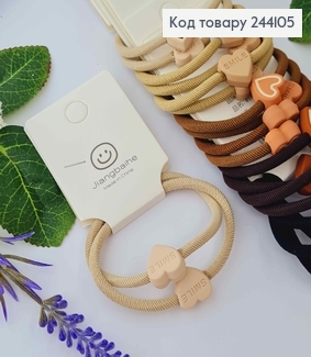 Набір резинок (5,5см) 2шт "Серце", коричневі тони в асортименті 244105 фото