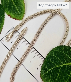 Цепочка родованная, Плетение косичка, шир. 4мм, дл. 60см, Xuping 190323 фото