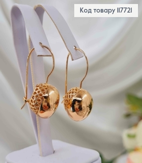 Серьги с большими Шарами диаметром 1,5см, французская застежка, Xuping 18K 117721 фото