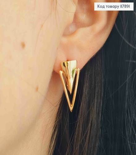 Серьги "Коготь Тигра", 2,5см, английская застежка, Xuping 18К 117891 фото 3