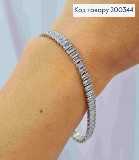 Браслет родованный из Блестящих камней, длина 16,5+2см, Xuping 200344 фото