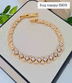 Браслет "ГРАЦИЯ" с Блестящими камешками, длина 17+2,5см, Xuping 18K 151109 фото