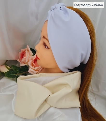 Пов'язка Екошкіра на флісі БІЛА/МОЛОЧНА в асорт. 23*11,5см, Україна 275015 фото 1