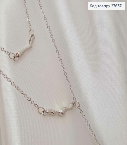 Біжутерія на шию подвійна, з перетинками та круглою підвіскою, 45+8см, Fashion Jewelry 236371 фото 2