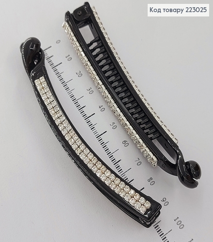 Заколка банан с камнями в 2 ряда 9,5 см 223025 фото 2