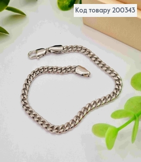 Браслет родований ПАНЦИРНЕ плетіння, ширина 4мм, довжина 19см, Xuping 200343 фото