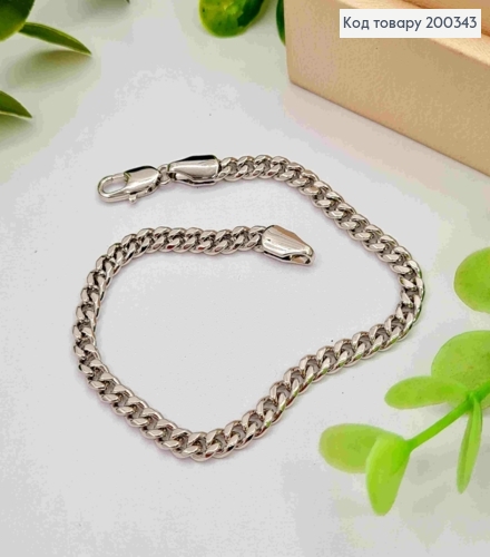 Браслет родованный ПАНЦИРНОЕ плетение, ширина 4мм, длина 19см, Xuping 200343 фото 1