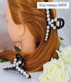 Краб пластик з перлинами і камінцями, 11см чорний 214133 фото