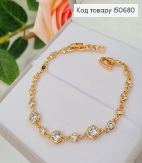 Браслет "Леди" с камнями, длина 16,5+2см, Xuping 18K 150680 фото