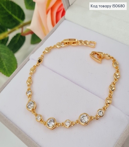 Браслет "Леди" с камнями, длина 16,5+2см, Xuping 18K 150680 фото 1