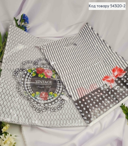 Пакет поліетиленовий великий, Білий з малюнком в асортименті, 44х35см, 100шт/уп 543120-2 фото 1