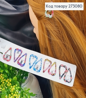 Заколка Тік -так 4см кольорова Сердечко 10шт 273080 фото