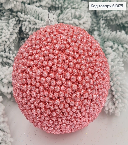 Игрушка шар 100 мм Декор РОЗОВАЯ, Украина 610175 фото 1