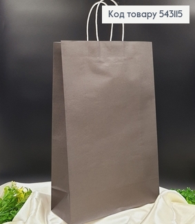 Пакет бумажный Крафт Чорный, бумажная ручка, 42х30х12см 543115 фото