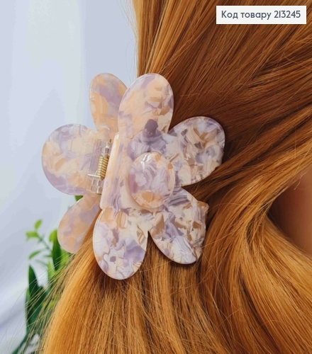 Краб пластик (акрил), КВІТКА, 7см, Персиково-Фіолетового кольору 213245 фото 1