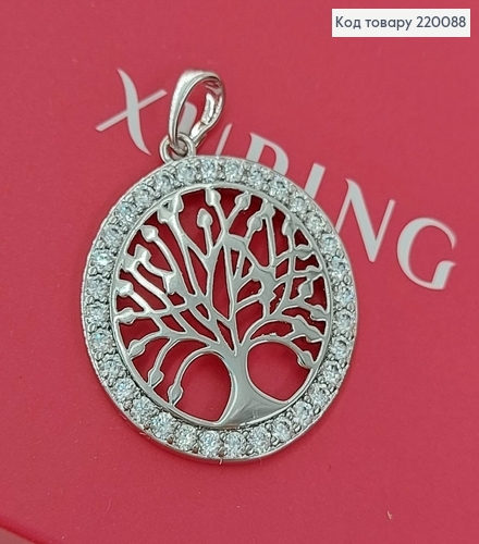 Кулон дерево в камнях  родированое медицинское золото Xuping 18K 220088 фото 1