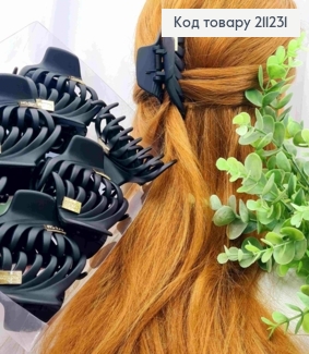 Краб пластик матовий "ПАВУЧОК",  8см, ЧОРНОГО кольору 211231 фото