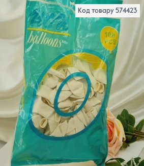 Воздушные шары латексные, БЕЛЫЕ, 10'' UOU, 100шт/уп 574423 фото
