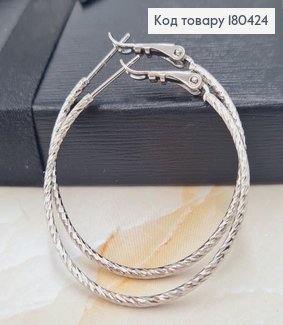 Серьги кольца 3,5 см родованное    Xuping 180424 фото