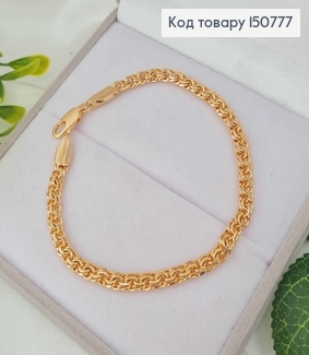 Браслет плетение бисмарк, шир.4мм, дл. 19,5см, Xuping 18K 150777 фото