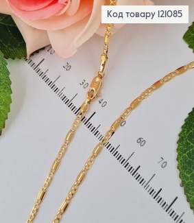 Цепочка плетения пластинками, 3мм, дл. 60 см Xuping 18K 121085 фото