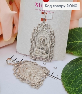 Иконка, ладанка, Божья мать с Иисусом, 3*2 см Xuping 18K 210140 фото