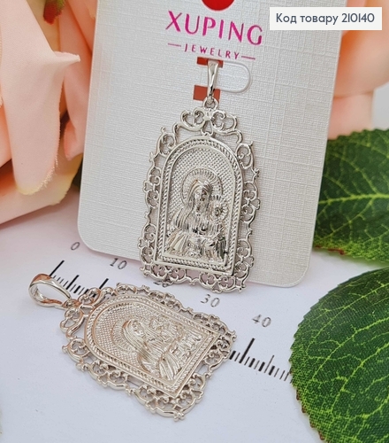 Иконка, ладанка, Божья мать с Иисусом, 3*2 см Xuping 18K 210140 фото 1